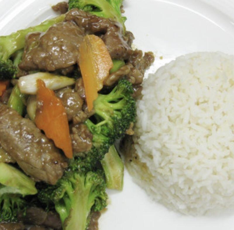 Broccoli Beef Over Rice