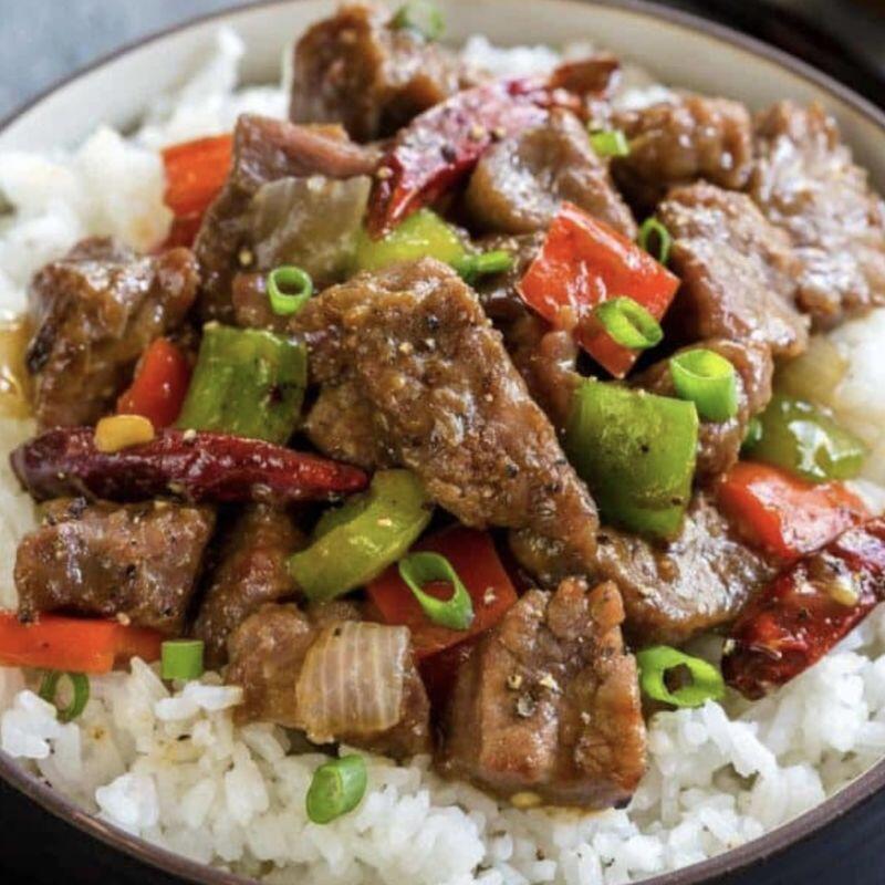 Mongolian Beef Over Rice