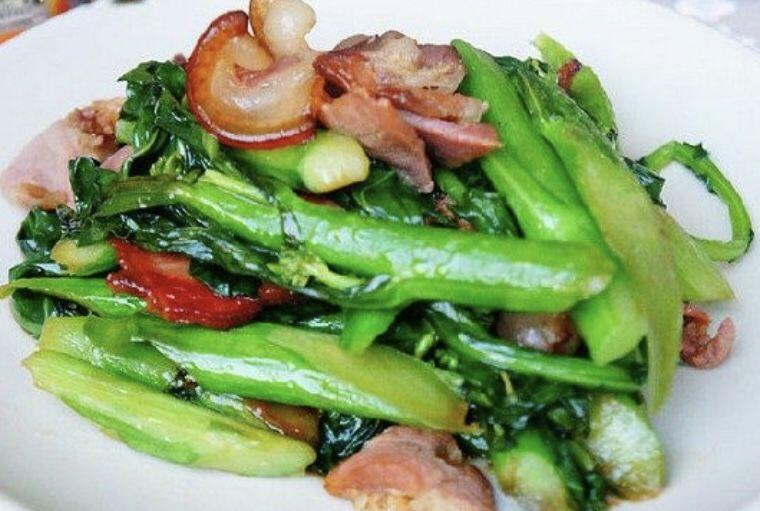 Sauteed Cured Meat Tender Green